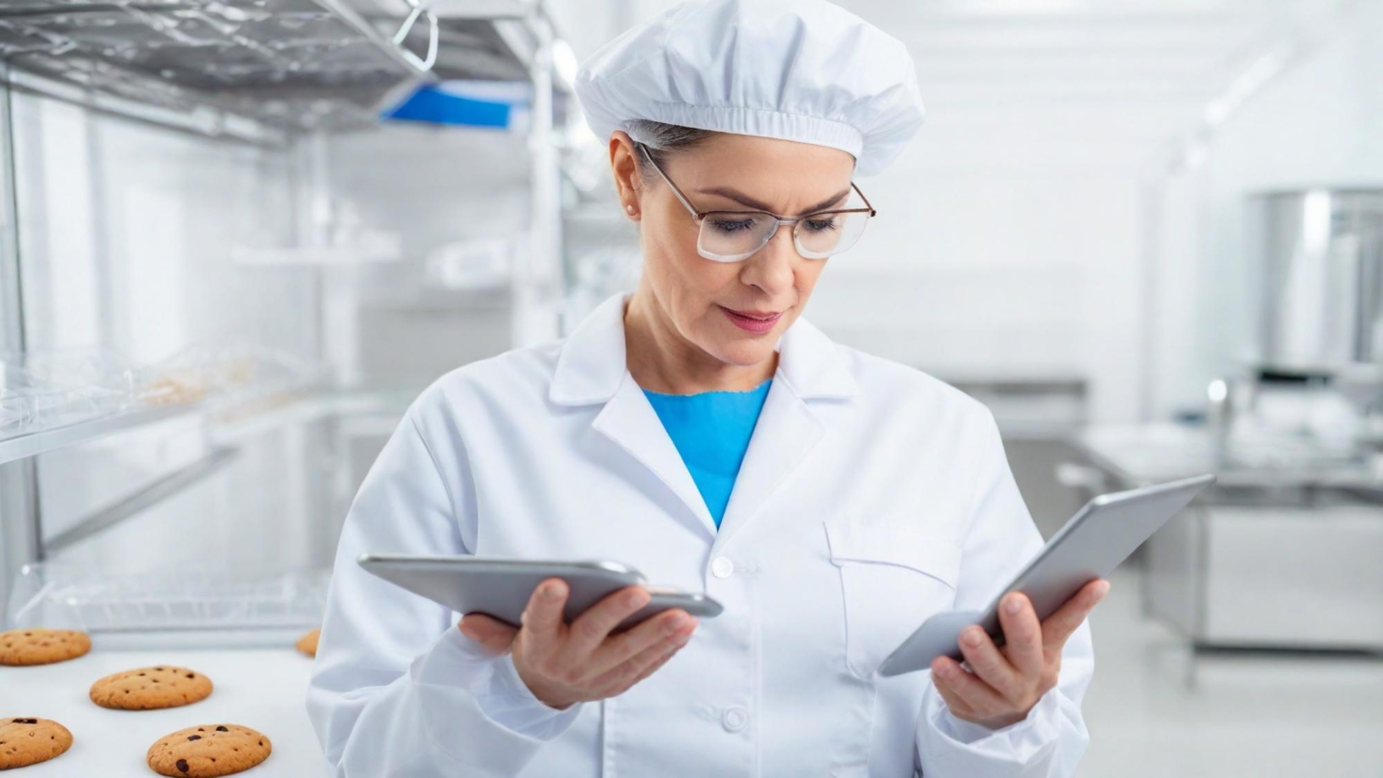 food technologist with tablet